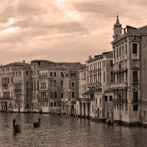 Gondolas and Palazzos III White Modern Wood Framed Art Print with Double Matting by Crane, Rita