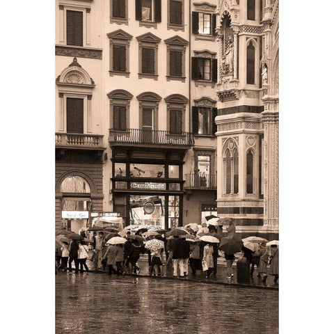 Streets of Florence III Black Modern Wood Framed Art Print with Double Matting by Crane, Rita