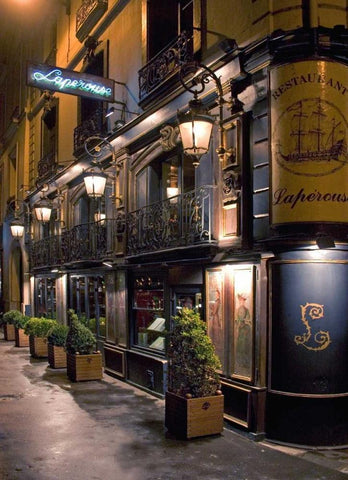 Paris Cafe III Black Ornate Wood Framed Art Print with Double Matting by Crane, Rita