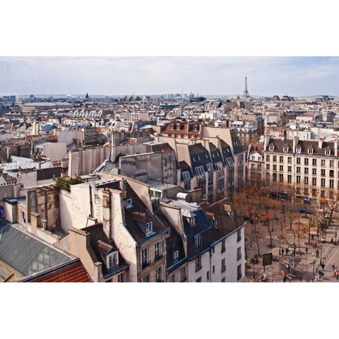 Paris Rooftops III Gold Ornate Wood Framed Art Print with Double Matting by Crane, Rita