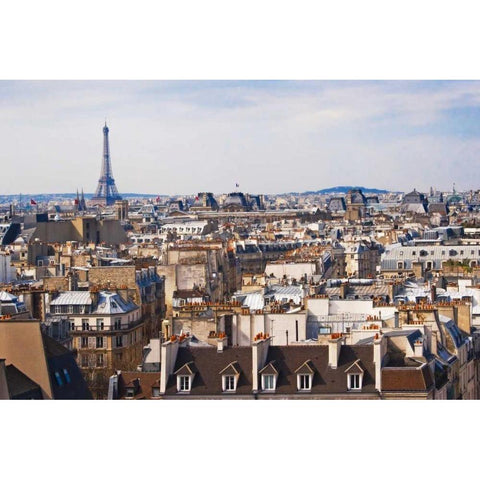 Paris Rooftops IV White Modern Wood Framed Art Print by Crane, Rita