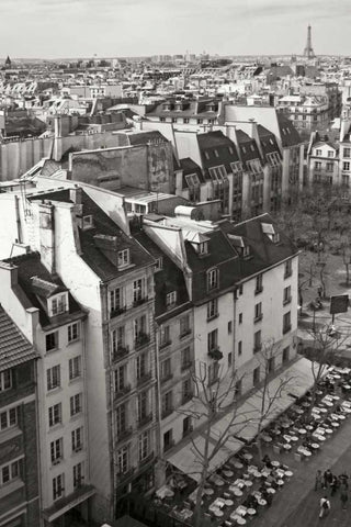 Paris Rooftops V Black Ornate Wood Framed Art Print with Double Matting by Crane, Rita