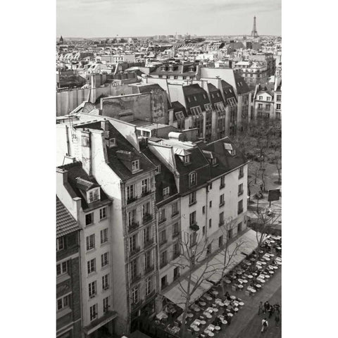 Paris Rooftops V White Modern Wood Framed Art Print by Crane, Rita