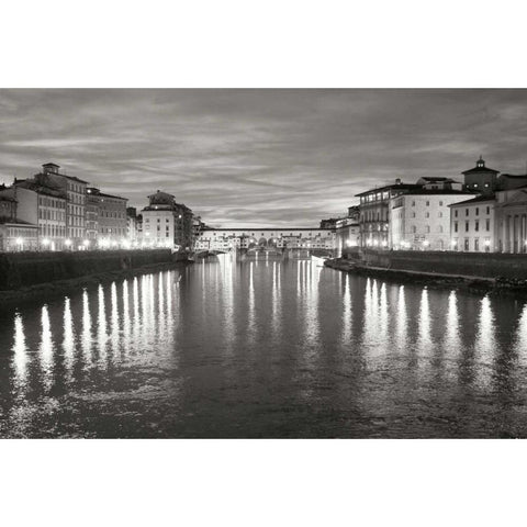 Ponte Vecchio I Black Modern Wood Framed Art Print with Double Matting by Crane, Rita