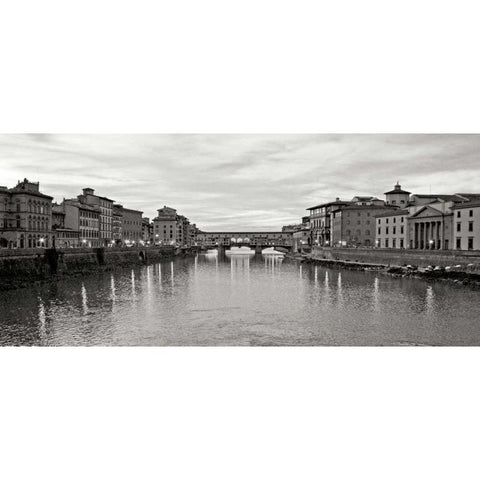 Ponte Vecchio IV Black Modern Wood Framed Art Print with Double Matting by Crane, Rita