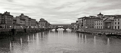 Ponte Vecchio IV Black Ornate Wood Framed Art Print with Double Matting by Crane, Rita