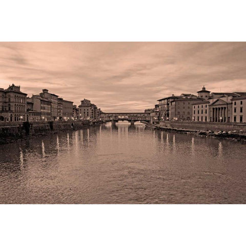 Ponte Vecchio VI Black Modern Wood Framed Art Print with Double Matting by Crane, Rita