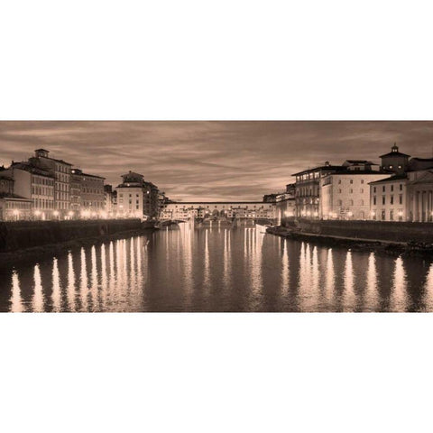 Ponte Vecchio VII Gold Ornate Wood Framed Art Print with Double Matting by Crane, Rita