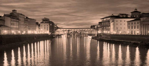 Ponte Vecchio VII White Modern Wood Framed Art Print with Double Matting by Crane, Rita