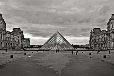 Pyramid at the Louvre I White Modern Wood Framed Art Print with Double Matting by Crane, Rita