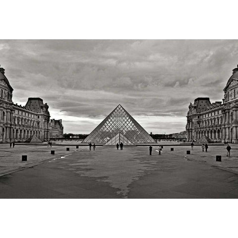 Pyramid at the Louvre I White Modern Wood Framed Art Print by Crane, Rita