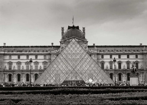 Pyramid at the Louvre II Black Ornate Wood Framed Art Print with Double Matting by Crane, Rita