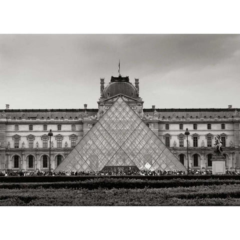 Pyramid at the Louvre II White Modern Wood Framed Art Print by Crane, Rita