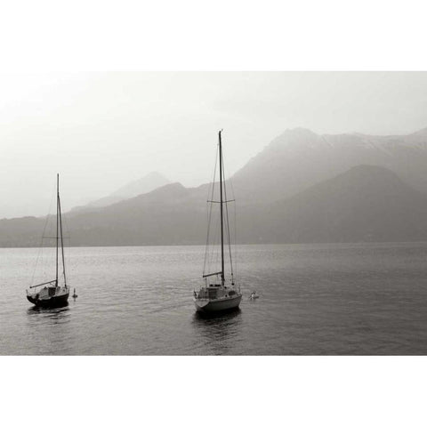 Lake Como Sailboats I White Modern Wood Framed Art Print by Crane, Rita