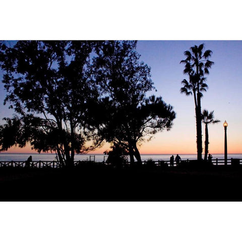 Sunset Promenade I White Modern Wood Framed Art Print by Crane, Rita