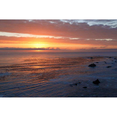 Pacific Sunset II Gold Ornate Wood Framed Art Print with Double Matting by Crane, Rita