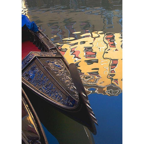 Gondolas and Reflections II White Modern Wood Framed Art Print by Crane, Rita