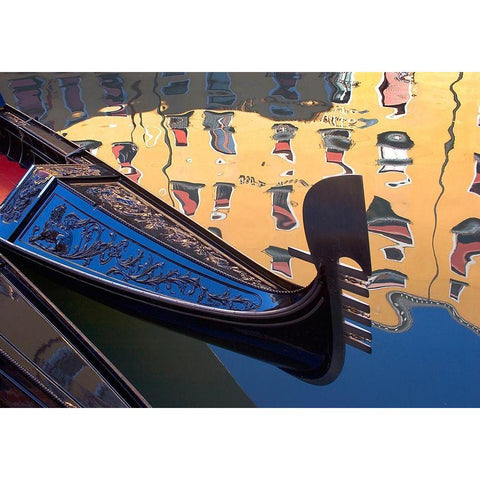 Gondolas and Reflections III Gold Ornate Wood Framed Art Print with Double Matting by Crane, Rita