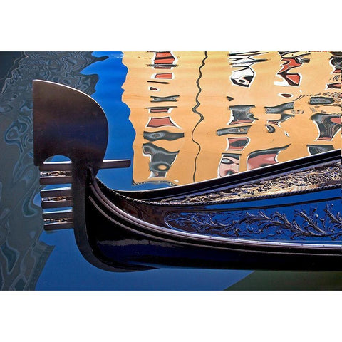 Gondolas and Reflections IV Black Modern Wood Framed Art Print with Double Matting by Crane, Rita