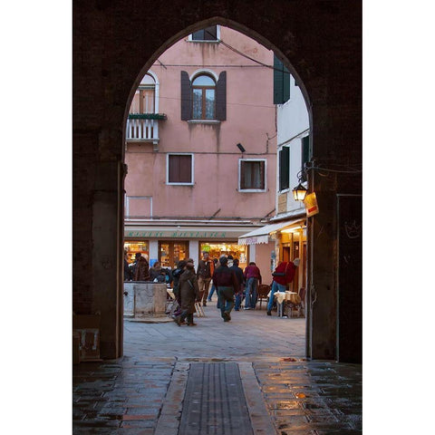 Venice Arches I Black Modern Wood Framed Art Print with Double Matting by Crane, Rita