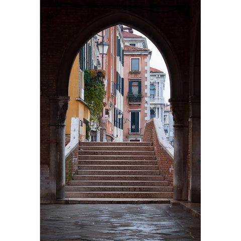 Venice Arches II Black Modern Wood Framed Art Print with Double Matting by Crane, Rita