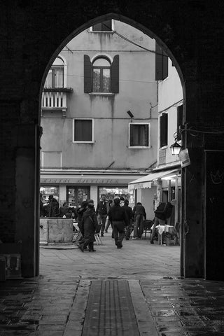 Venice Arches III Black Ornate Wood Framed Art Print with Double Matting by Crane, Rita