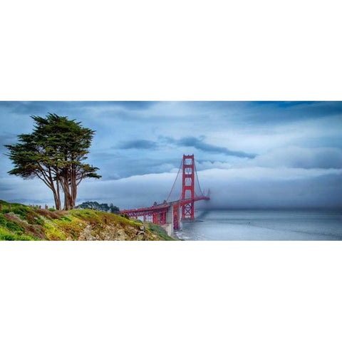 Golden Gate Bridge I White Modern Wood Framed Art Print by Crane, Rita