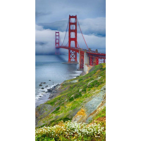 Golden Gate Bridge IV White Modern Wood Framed Art Print by Crane, Rita