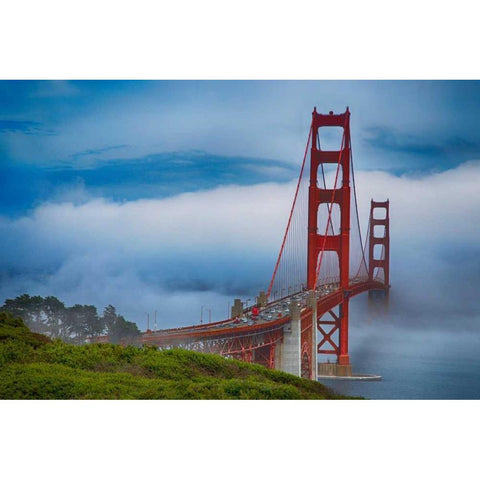 Golden Gate Bridge V White Modern Wood Framed Art Print by Crane, Rita