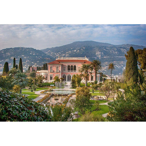 French Riviera Villa I Gold Ornate Wood Framed Art Print with Double Matting by Crane, Rita