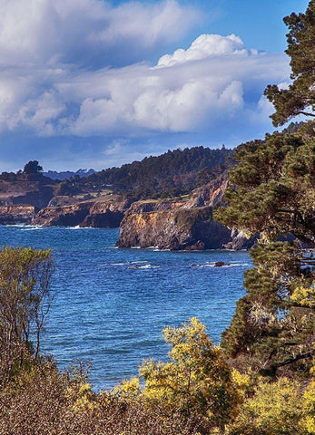 Along the Bluffs I White Modern Wood Framed Art Print with Double Matting by Crane, Rita