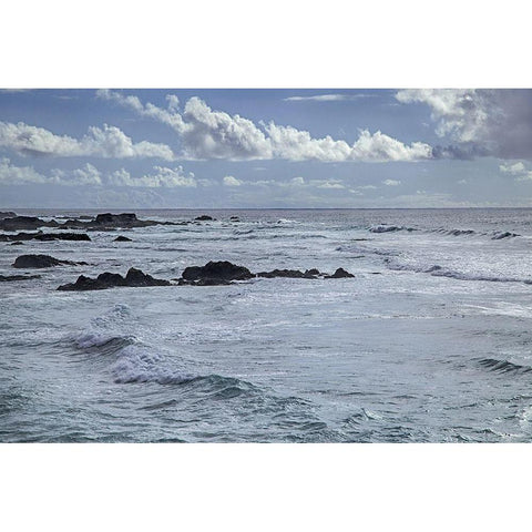 Wind and Waves Black Modern Wood Framed Art Print by Crane, Rita