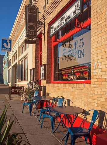 Main Street Storefront I White Modern Wood Framed Art Print with Double Matting by Crane, Rita