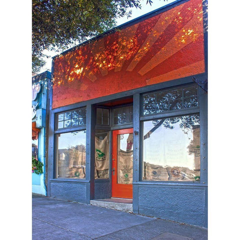 Main Street Storefront II Gold Ornate Wood Framed Art Print with Double Matting by Crane, Rita