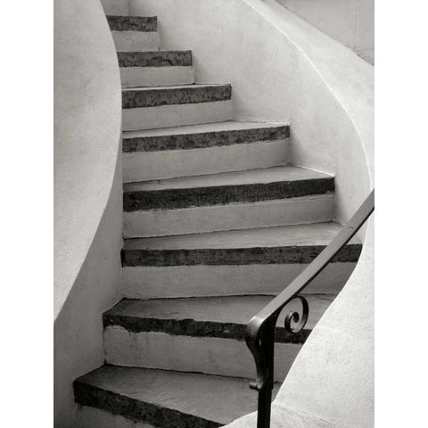 Savannah Stairwell White Modern Wood Framed Art Print by Christensen, Jim