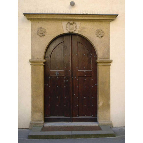 Prague Door II White Modern Wood Framed Art Print by Christensen, Jim