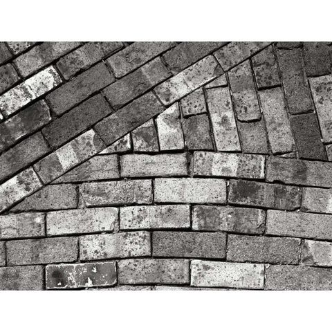 Bricks Black Modern Wood Framed Art Print with Double Matting by Christensen, Jim