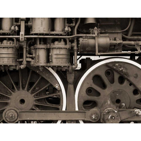 Train II White Modern Wood Framed Art Print by Christensen, Jim