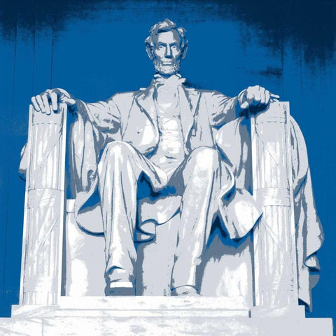 Lincoln Monument White Modern Wood Framed Art Print by Christensen, Jim