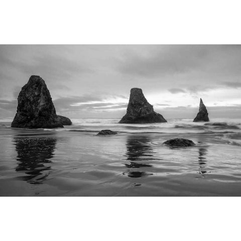 Bandon White Modern Wood Framed Art Print by Hellmann, Stan