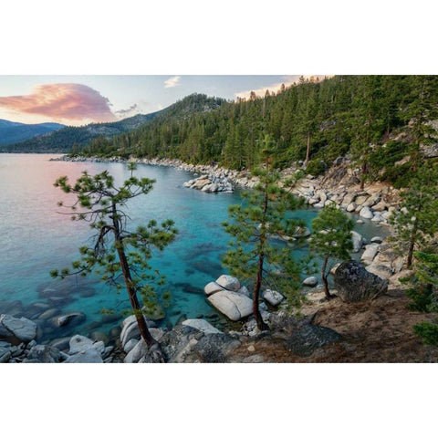 Lake Tahoe Gold Ornate Wood Framed Art Print with Double Matting by Hellmann, Stan