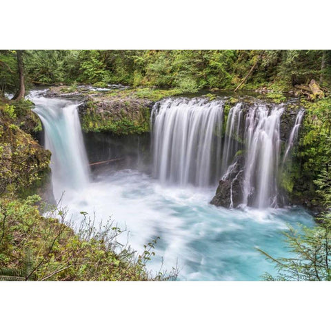 Spirit Falls White Modern Wood Framed Art Print by Hellmann, Stan