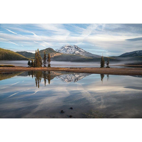 Sparks Lake I Black Modern Wood Framed Art Print with Double Matting by Hellmann, Stan