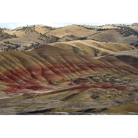 Painted Hills I Black Modern Wood Framed Art Print with Double Matting by Hellmann, Stan