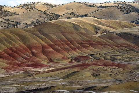 Painted Hills I White Modern Wood Framed Art Print with Double Matting by Hellmann, Stan