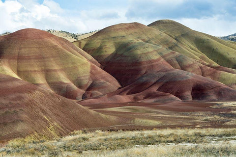 Painted Hills II White Modern Wood Framed Art Print with Double Matting by Hellmann, Stan