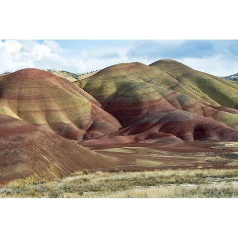 Painted Hills II Black Modern Wood Framed Art Print with Double Matting by Hellmann, Stan