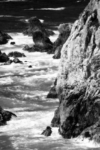 Garrapata Highlands 7 BW White Modern Wood Framed Art Print with Double Matting by Hausenflock, Alan