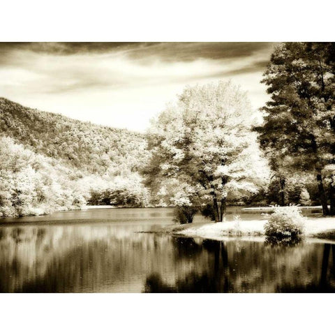 Mountain Lake I Black Modern Wood Framed Art Print with Double Matting by Hausenflock, Alan