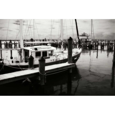 Cambridge Docks II Black Modern Wood Framed Art Print with Double Matting by Hausenflock, Alan